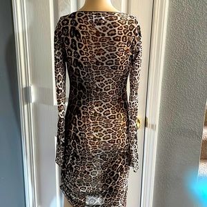 Leopard 🐆 print see through mesh dress.